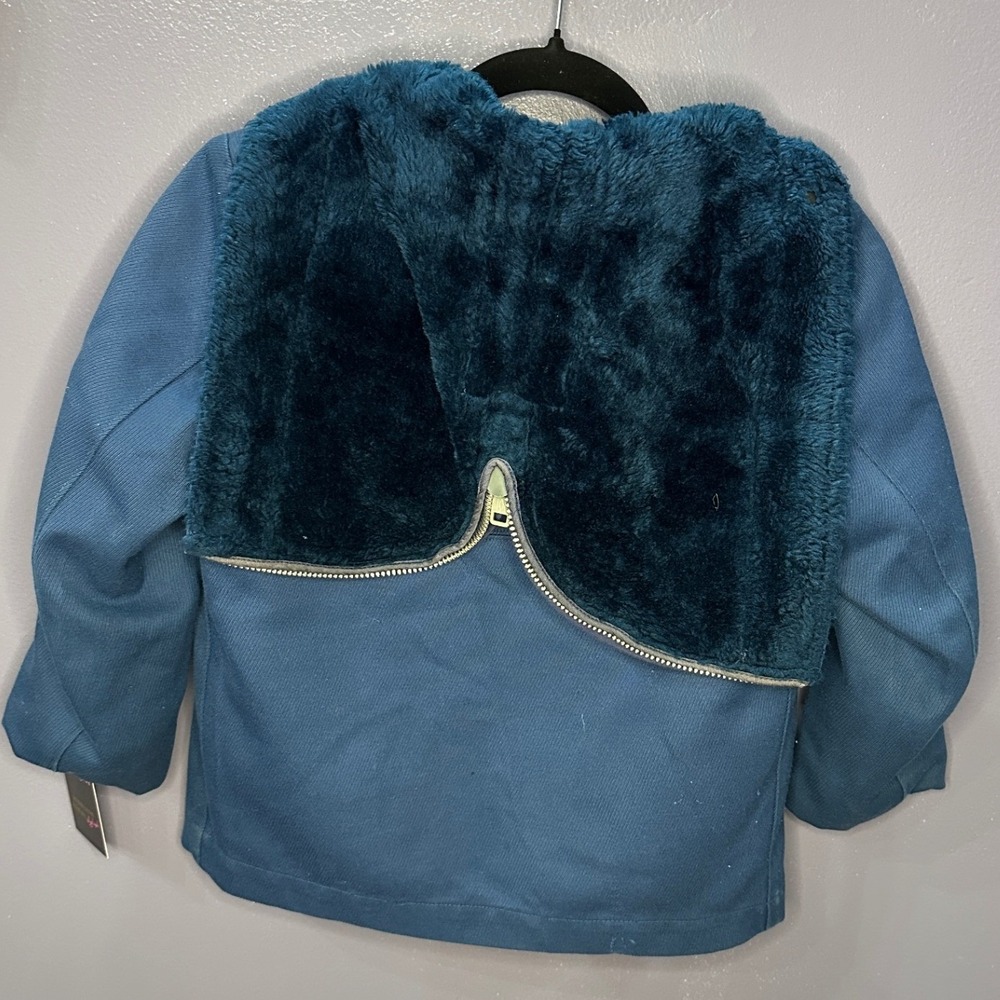 Rare‎ Mighty Mac Vintage Kids Blue Faux Fur Lined Workwear Winter Jacket Size 8